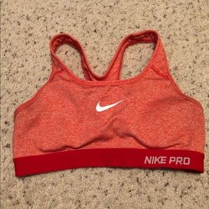 Red Nike pro sports bra